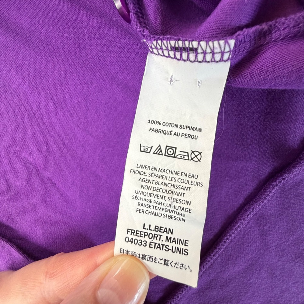 LL Bean Womens Purple Supima Cotton Button Front Cardigan Sweater M - Picture 7 of 9